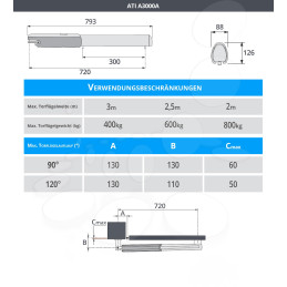 CAME ATI A3000A moteur 230V pour portail battant