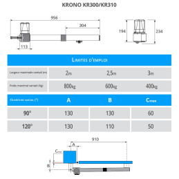 CAME KRONO 310/1 Moteur 230V pour portails battants (Kit M)