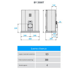 CAME BY 3500T Moteur 400V pour portails coulissants - Kit M